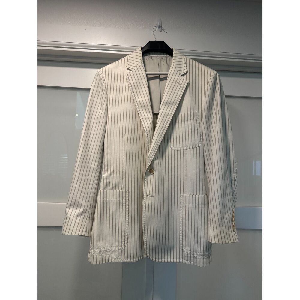 Gucci Mens Pinstripe Cotton Blazer Sport Coat Jacket Italy Size IT 54R US 44R